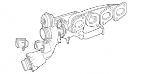 Турбина в сборе с коллектором Mercedes C-class W205 300 19-21 35к, контакт с водой