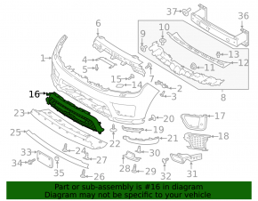Нижняя решетка переднего бампера Land Rover Range Rover Sport 18-22 Autobiography, HSE, HST, Supercharged