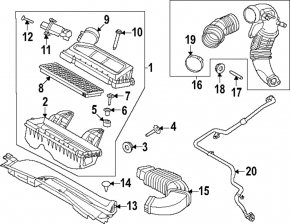 Воздуховод на фильтр Ford Escape MK4 23-26 1.5T