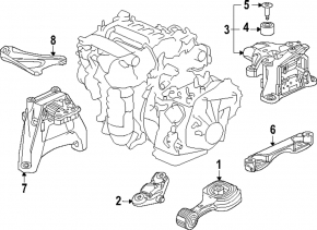 Подушка двигателя левая Honda CRV 23-26 HEV