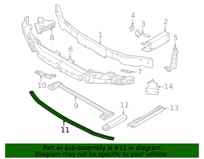 Усилитель переднего бампера нижний BMW 2 F44 20-24 M pack