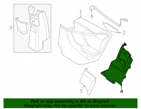 Накладка задней стойки нижняя правая BMW i3 14-21 черн+серый