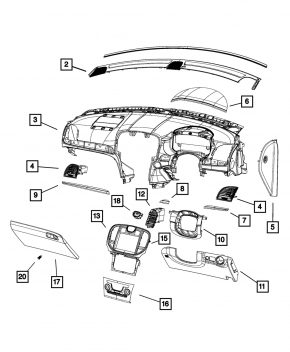 Часы Chrysler 300 11-14 дорест