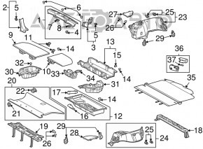 Накладка проема багажника левая Lexus RX300 RX330 RX350 RX400h 04-08 черн