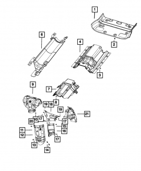 Apărătoare galerie evacuare pentru Jeep Cherokee KL 19-23 2.0T