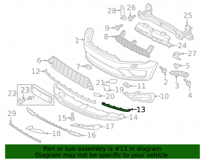 Bandă bară față dreapta VW Touareg 15-17 cromată