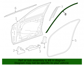 Молдинг двери верхний передней левой Mercedes C-class W205 15-21 хром, царапины