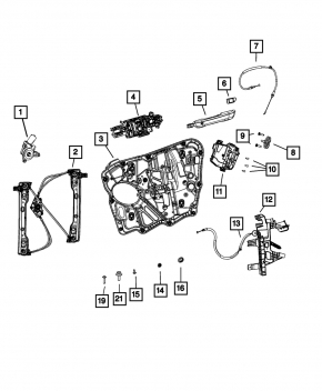 Замок двери передней левой Jeep Grand Cherokee WL 21-26