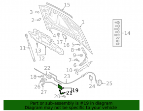 Замок капота левый Audi Q3 83A 19-25 с датчиком