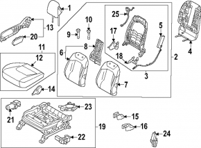 Motor de înclinare a scaunului pasagerului Kia Sorento 21-26 HEV, PHEV