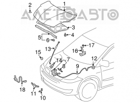 Замок капота Toyota Sienna 04-10 с датчиком