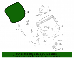 Уплотнитель двери багажника Mazda3 MPS 09-13