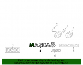 Эмблема надпись MAZDA3 крышки багажника Mazda 3 19-22 4d