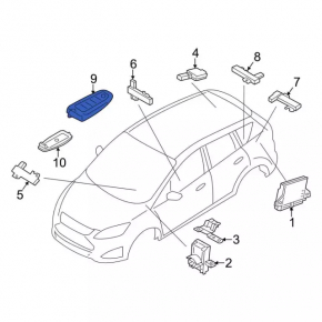 Ключ Ford C-max MK2 13-18 4 кнопки