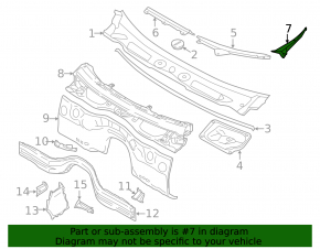 Заглушка решетки дворников левая BMW X1 E84 13-15