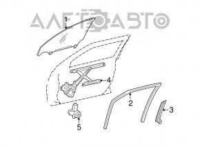 Стекло двери передней левой Lexus IS250 IS350 06-13