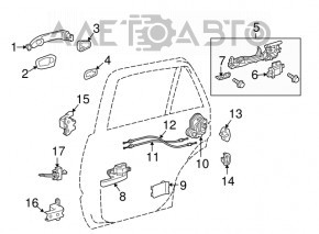 Замок двери задней правой Lexus RX350 RX450h 10-15