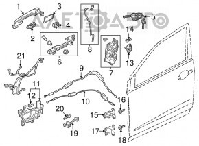 Механизм ручки двери передней левой Honda CRV 17-22
