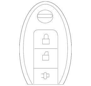 Ключ smart key без жала Nissan Rogue 19-20 5 кнопок