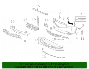 Крепление переднего бампера левое Acura MDX 21-26 2022-26, 2025