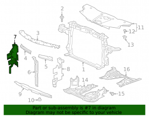 Deflector radiator dreapta pentru Acura RDX 19-25