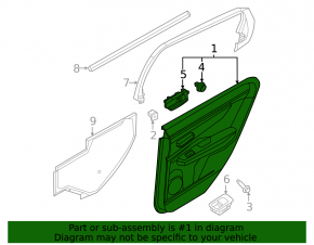 Обшивка двери карточка задняя правая Nissan Ariya 23-26 кожа черная
