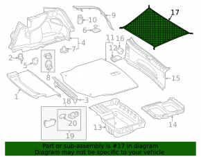 Сетка багажника Mercedes C-class W205 15-21