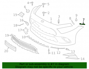 Кронштейн переднего бампера внешний правый Mercedes CLS-class C257 19-23