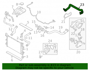 Патрубок охлаждения правый Ford Focus mk3 11-18 1.0T