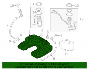 Топливный бак BMW X5 F15 14-18 N55, 4.4T