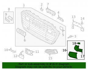 Решетка переднего бампера левая Audi A6 C8 19-23 S-line