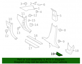 Prag exterior spate negru pentru BMW X3 F25 11-17 cu inserție cromată, M-Sport