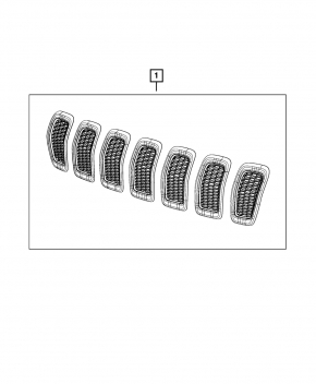 Элемент решетки радиатора grill Jeep Cherokee KL 14-18 дорест серый