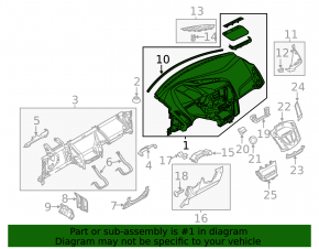 Торпедо передняя панель без AIRBAG Ford Focus mk3 15-18 рест