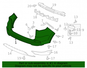 Бампер задний голый Honda CRV 15-16 рест