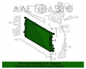 Радиатор охлаждения вода Audi A6 C7 12-18 2.0 720X480X26