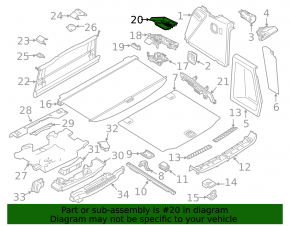 Накладка арки правая BMW X3 G01 18-21 черная, под ремень, 2 части