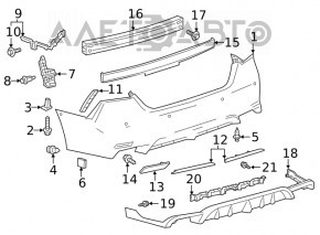 Жабра заднего бампера левая Toyota Camry v70 18-18 SE
