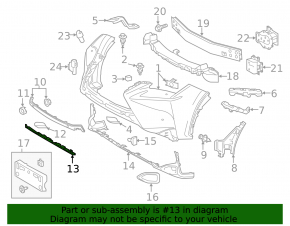 Нижняя решетка переднего бампера Lexus NX200t NX300 NX300h 15-17 Base