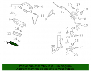 Mâner interior spate dreapta VW Tiguan 09-17 cu tweeter aripă, cu buton închidere centralizată
