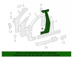 Стойка кузова центральная правая Lexus GX470 03-09