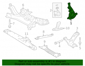 Цапфа передняя левая Lexus NX200t NX300 NX300h 15-21