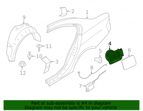 Корпус лючка бензобака BMW 3 F30 4d 12-18