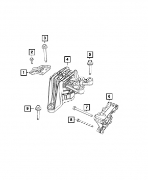 Подушка двигателя правая Chrysler Pacifica 17-26 3.6 FWD