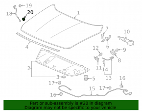Защелка опоры капота Honda Accord 18-22