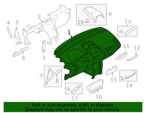 Торпедо передняя панель с AIRBAG Ford Ecosport 18-22 keyless черн