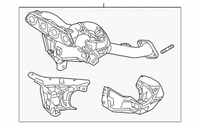 Коллектор выпускной с катализатором Mazda 3 14-16 BM