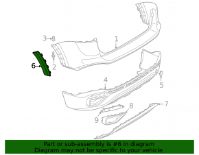 Ornament aripă spate stânga pe bara de protecție pentru VW Taos 22-25