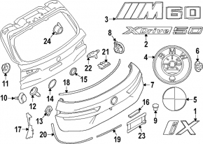 Emblema iX pentru portbagajul BMW iX 21-25