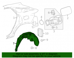 Подкрылок задний правый Lexus RX350 RX350h RX450h+ RX500h 23-26